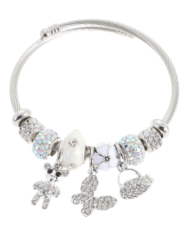 Βραχιόλι με αρκουδάκι AA-8632-16 - Ασπρο