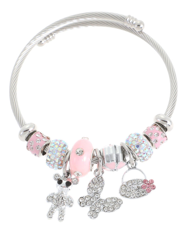 Βραχιόλι με αρκουδάκι AA-8632-16 - Ασημί