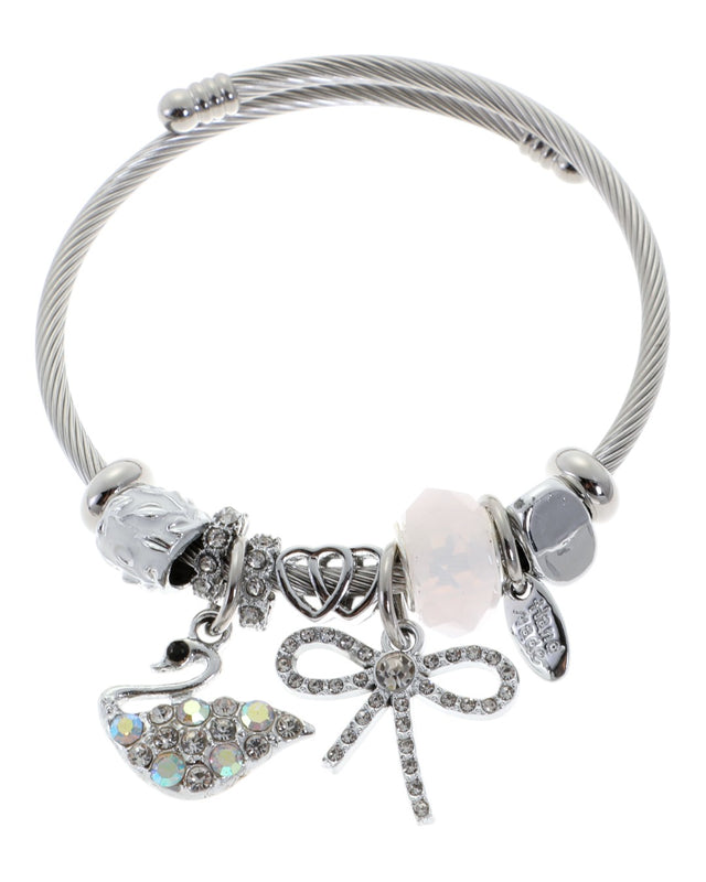 Βραχιόλι με κύκνο AA-8633-16 - Ασπρο