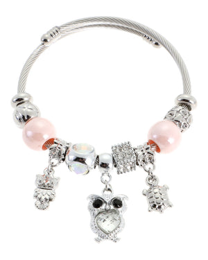 Βραχιόλι με κουκουβάγια AA-8635-16 - Ασημί