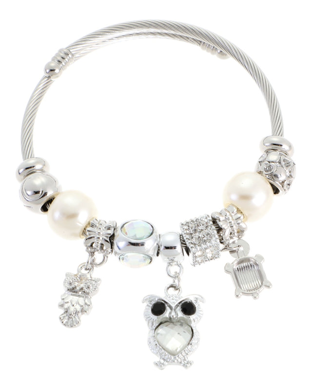 Βραχιόλι με κουκουβάγια AA-8635-16 - Ασημί