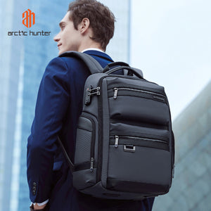 ARCTIC HUNTER τσάντα πλάτης B00682 με θήκη laptop 15.6", USB, λουκέτο TSA, 23.5L, γκρι