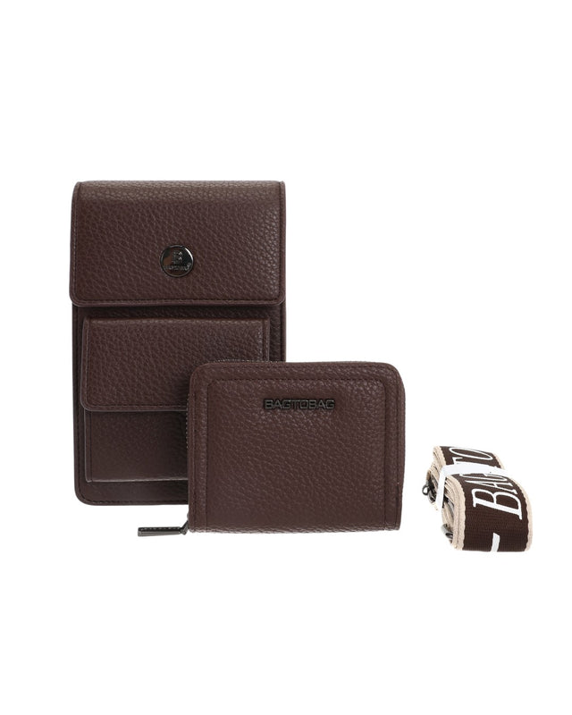 Πορτοφόλι-τσαντακι χιαστι BY-88815 - Καφέ