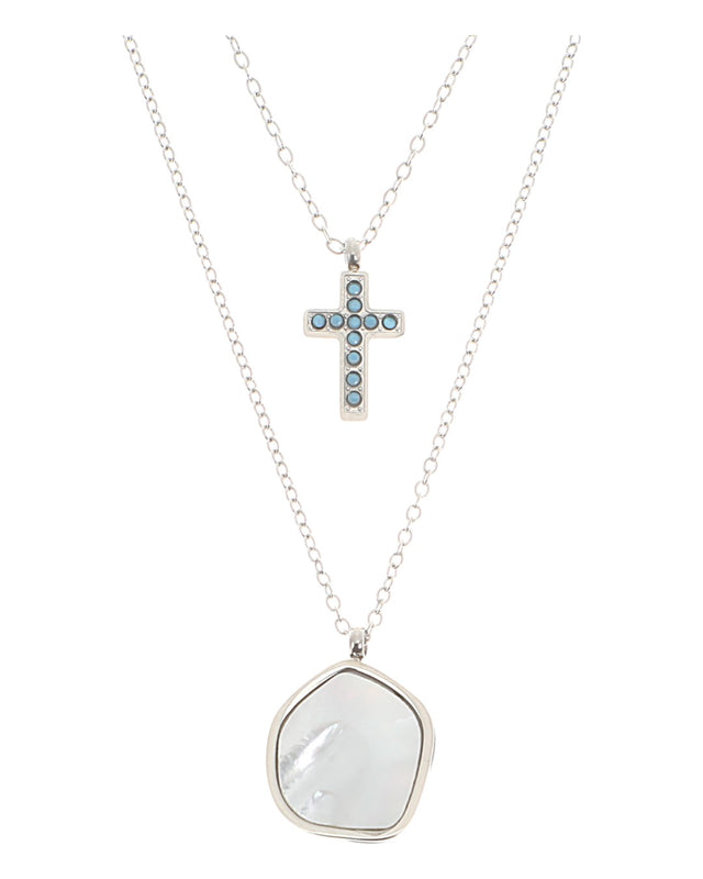 Κρεμαστό λαιμού AQE-9828-5 - Ασημί