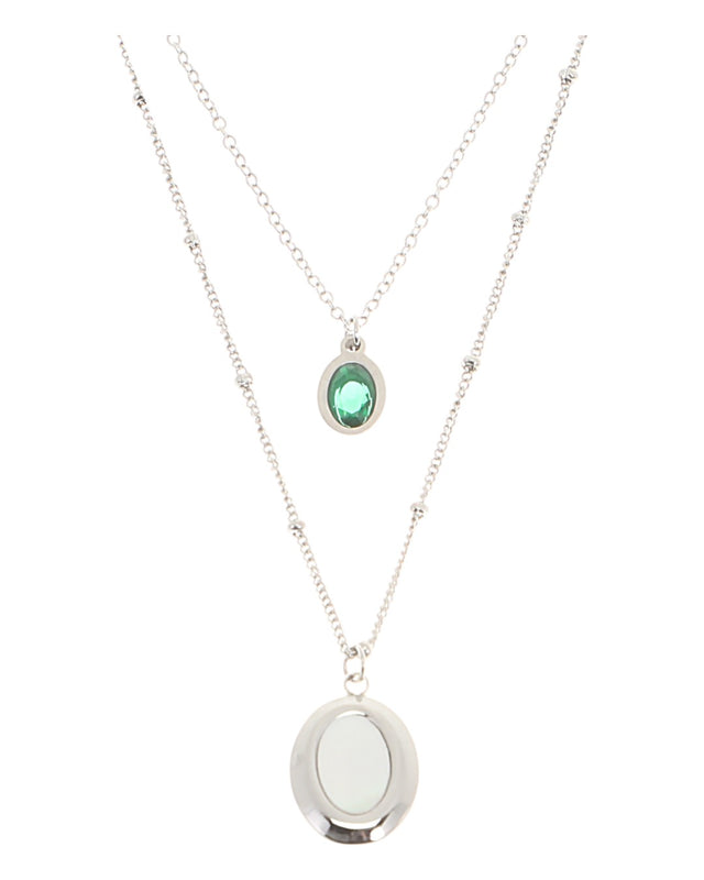 Κρεμαστό λαιμού AQE-9826-5 - Ασημί