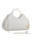 Τσάντα φάκελος clutch JH2241 - Ασημί