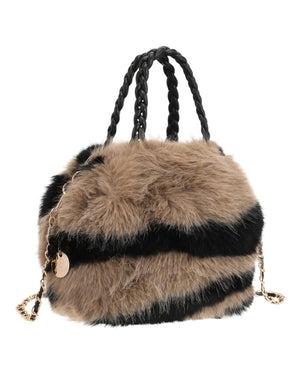 Γούνινη τσάντα χειρός XY-2403 - Khaki