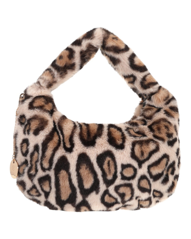 Γούνινη τσάντα ώμου μικρή XY-2412 - Animal Print