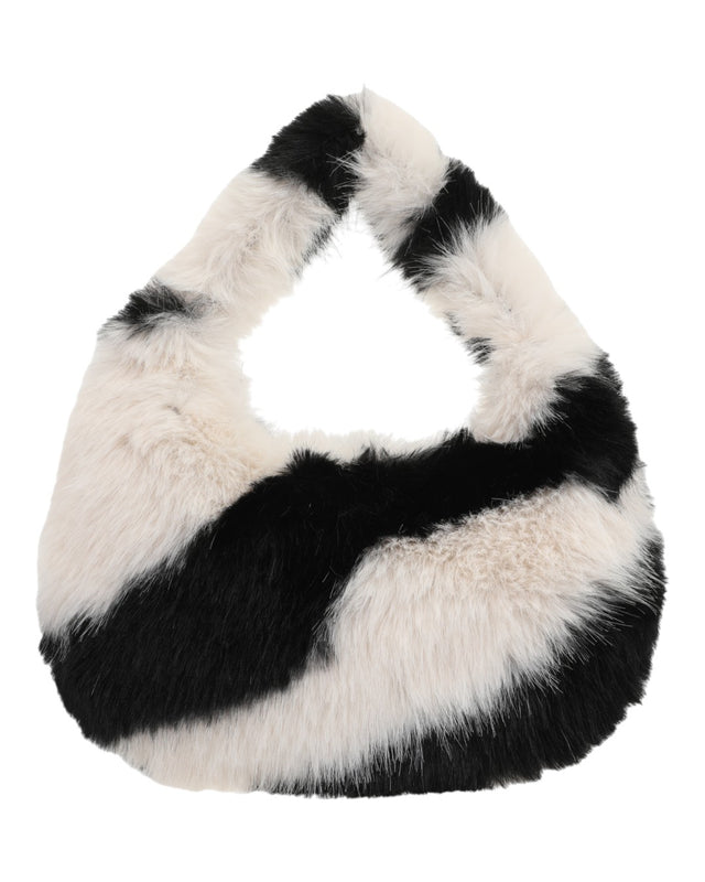 Γούνινη τσάντα ώμου μικρή XY-2412 - Ασπρο