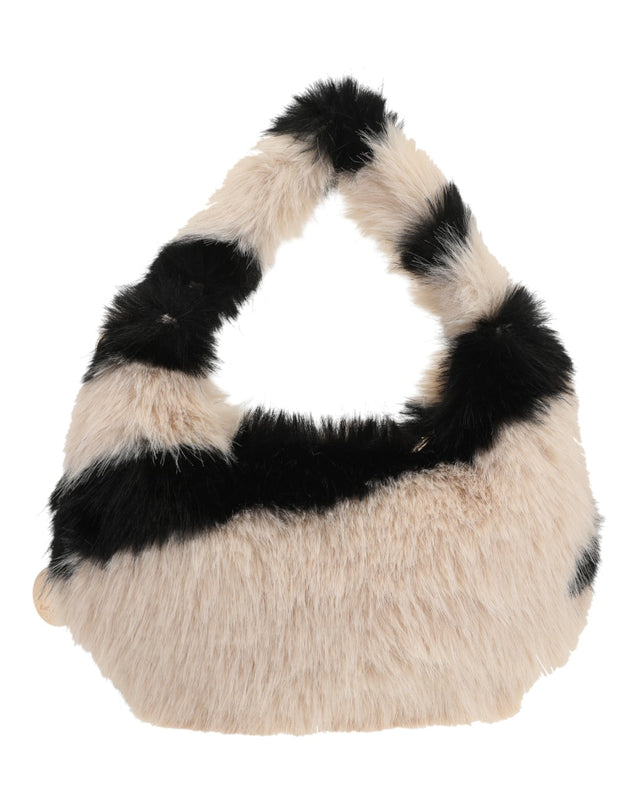 Γούνινη τσάντα ώμου μικρή XY-2412 - Μπέζ