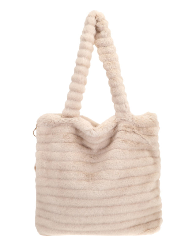 Γούνινη τσάντα XY2413 - Μπέζ