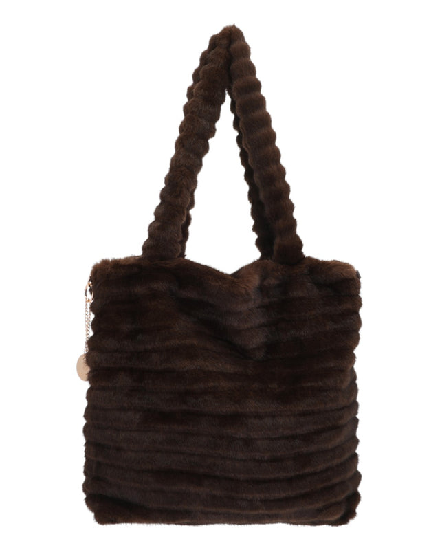 Γούνινη τσάντα XY2413 - Καφέ