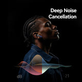 USAMS earphones με θήκη φόρτισης E02, TWS, ANC & ENC, Φ10mm, 35/300mAh, μαύρα