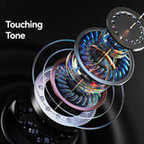 USAMS earphones με θήκη φόρτισης E02, TWS, ANC & ENC, Φ10mm, 35/300mAh, μαύρα