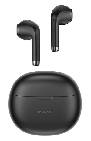 USAMS earphones με θήκη φόρτισης US-YO17, True Wireless, Φ13mm, μαύρα