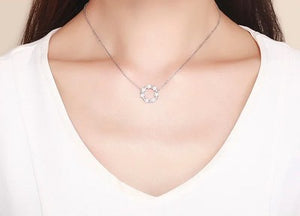 BAMOER κολιέ BSN028 με κυβική ζιρκόνια, ασήμι 925, ασημί