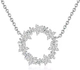 BAMOER κολιέ BSN028 με κυβική ζιρκόνια, ασήμι 925, ασημί