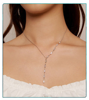 BAMOER κολιέ BSN330 με κυβική ζιρκόνια, ασήμι 925, ασημί