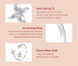 BAMOER δαχτυλίδι BSR710-E με κυβική ζιρκόνια, ανοιγόμενο, ασήμι 925, ασημί