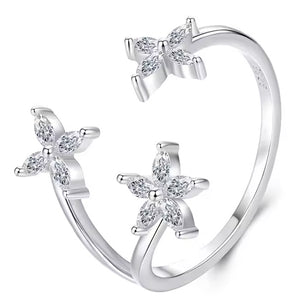 BAMOER δαχτυλίδι BSR710-E με κυβική ζιρκόνια, ανοιγόμενο, ασήμι 925, ασημί