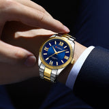 Curren 8453 Blue Ρολόι με Μπλε Καντράν και Ασημένιο Χρυσό Μπρασελέ