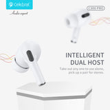 CELEBRAT earphones με θήκη φόρτισης C300 Pro, True Wireless, 13mm, 30/300mAh, λευκά