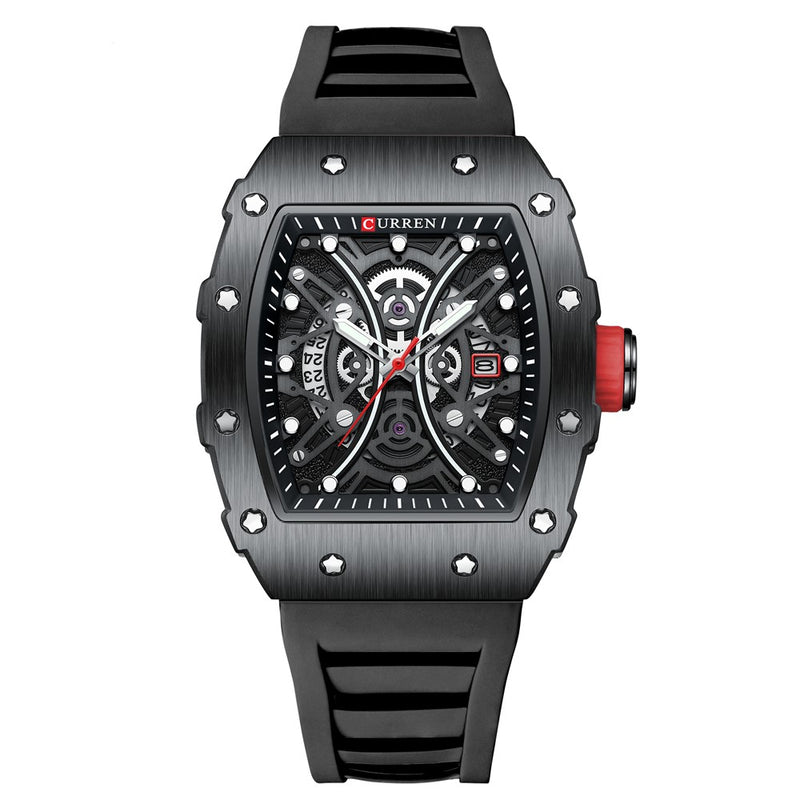 Curren 8438 Black Ρολόι με Μαύρο Καντράν και Μαύρο Λουράκι