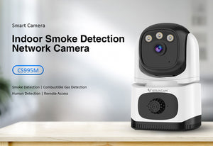 VSTARCAM smart κάμερα CS995M με ανιχνευτή καπνού/αερίου, 3MP, WiFi, PTZ, SD