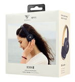 DOQAUS headphones DESIGN 3, ασύρματα & ενσύρματα, Φ40mm, 600mAh, μπλε