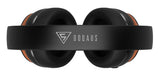 DOQAUS headphones DESIGN 3, ασύρματα & ενσύρματα, Φ40mm, 600mAh, μαύρα/καφέ