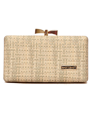 Ψάθινο τσαντάκι clutch -21892 - Μπέζ