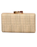 Ψάθινο τσαντάκι clutch -21892 - Μπέζ