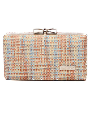 Ψάθινο τσαντάκι clutch -21892 - Καφέ