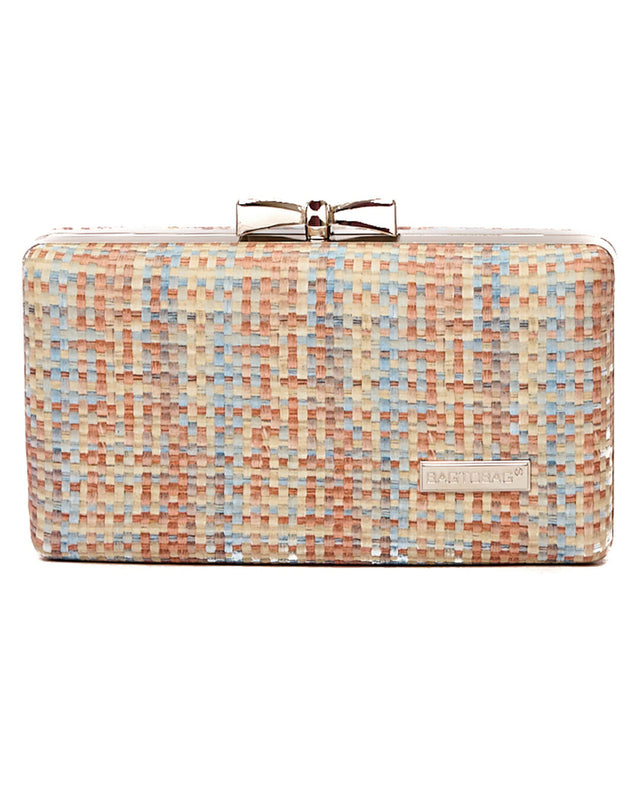 Ψάθινο τσαντάκι clutch -21892 - Καφέ