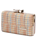 Ψάθινο τσαντάκι clutch -21892 - Καφέ