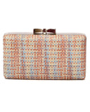 Ψάθινο τσαντάκι clutch -21892 - Καφέ