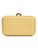 Τσάντα φάκελος clutch ψάθινο-21885 - Κίτρινο