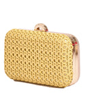 Τσάντα φάκελος clutch ψάθινο-21885 - Κίτρινο