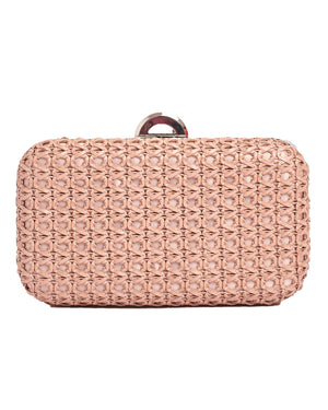 Τσάντα φάκελος clutch ψάθινο-21885 - Ρόζ