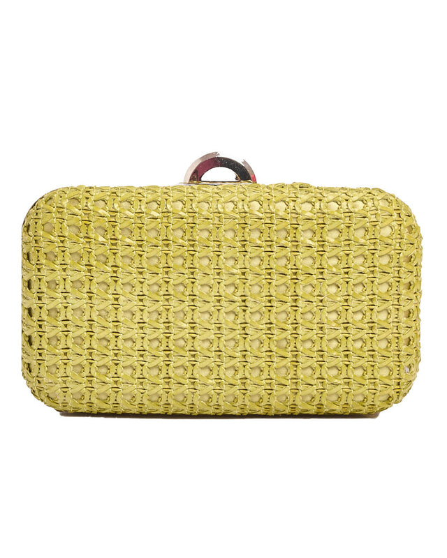 Τσάντα φάκελος clutch ψάθινο-21885 - Πράσινο