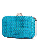 Τσάντα φάκελος clutch ψάθινο-21885 - Γαλάζιο