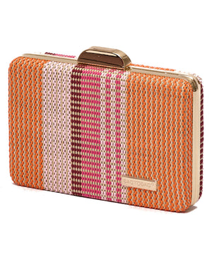 Ψάθινο τσαντάκι clutch -21896 - Πορτοκαλί