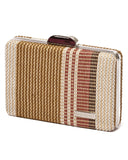 Ψάθινο τσαντάκι clutch -21896 - Καφέ