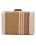 Ψάθινο τσαντάκι clutch -21896 - Καφέ