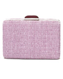 Ψάθινο τσαντάκι clutch -21896 - Μώβ