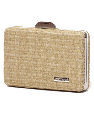 Ψάθινο τσαντάκι clutch -21896 - Μπέζ