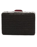 Ψάθινο τσαντάκι clutch -21896 - Μαύρο