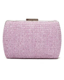 Ψάθινο τσαντάκι clutch -21897 - Μώβ