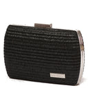 Ψάθινο τσαντάκι clutch -21897 - Μαύρο