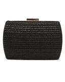 Ψάθινο τσαντάκι clutch -21897 - Μαύρο